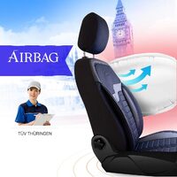 Set Huse Scaune Auto pentru Toyota Rav 4 - Panda Londra, cu fermoare pentru bancheta rabatabila, albastru - negru , 11 piese