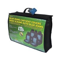 Huse Scaune Auto RoGroup Blue Jeans, cu fermoare pentru bancheta rabatabila, 9 Bucati