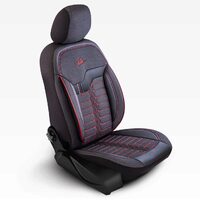 Panda London Car Seat Cover Set - Ssangyong Tivoli, with zippers for the folding bench, red - black, 11 pieces