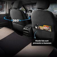 Set Huse Scaune Auto Panda Prestige, Negru-Bej, 11 piese
