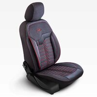 Panda London Car Seat Cover Set - Ssangyong Tivoli, with zippers for the folding bench, red - black, 11 pieces