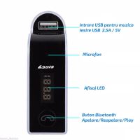 Modulator FM Handsfree Bluetooth Siegbert CARG7, USB, card SD, culoare gold