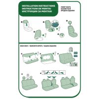 Huse Scaune Auto RoGroup cu airbag pt bancheta rabatabila fractionata, 9 bucati