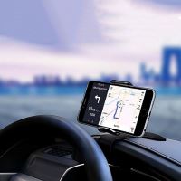 Suport auto pentru telefon, rotativ 360, prindere cu clema pe bord, negru