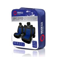 Set Huse Scaune Auto Sparco Sport, negru - albastru,  11 bucati