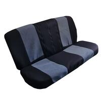 Set Huse Scaune Auto DeluxeBoss Classico, pentru bancheta rabatabila fractionata, 11 piese, albastru-alb