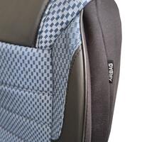 Set Huse Scaune Auto DeluxeBoss Classico, pentru bancheta rabatabila fractionata, 11 piese, albastru-alb