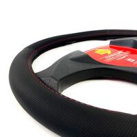 Husa volan MOMO Easy din  piele ecologica, negru cu rosu