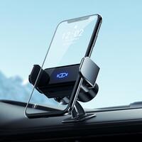Car holder for phone with sensor and automatic fixing, black