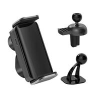 Car holder for phone with sensor and automatic fixing, black