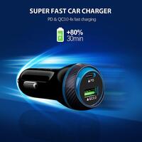 Incarcator auto cu 2 iesiri USB, type C SI QC 3.0, 33W
