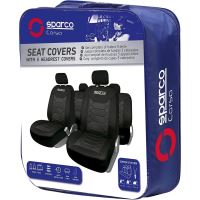 Set Huse Scaune Auto Sparco Sport, negru, 9 bucati
