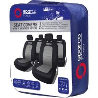 Set Huse Scaune Auto Sparco Ergo Sport, negru - gri, 9 bucati