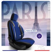 Set Huse Scaune Auto Panda Paris, Albastru-Negru, 11 piese