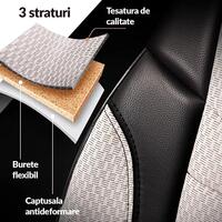 Set Huse Scaune Auto Panda Elegant, Bej Negru, 11 piese