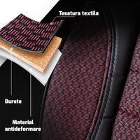 Set Huse Scaune Auto Panda Elegant, negru - visiniu, 11 piese