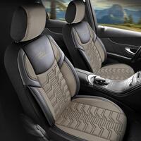 Panda Berlin Car Seat Cover Set, beige - black, 11 pieces