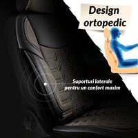 Panda Berlin Car Seat Cover Set, beige - black, 11 pieces