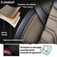 Panda Berlin Car Seat Cover Set, beige - black, 11 pieces