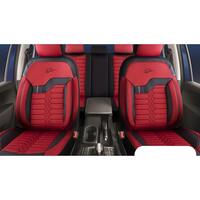 Set of Panda London Car Seat Covers, with zippers for the folding seat, red black, 11 pieces