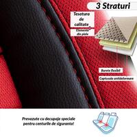 Set of Panda London Car Seat Covers, with zippers for the folding seat, red black, 11 pieces