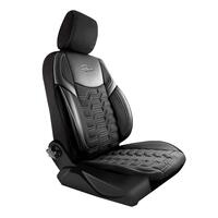 Set Huse Scaune Auto Panda Berlin, negru cu cusatura gri, 11 piese