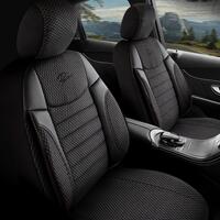 Elegant Panda Car Seat Cover Set, black grey, 11 pieces