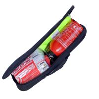 Kit siguranta auto RoGroup – trusa medicala, 2 x triunghi, stingator, vesta + geanta depozitare
