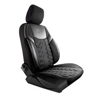 Set Huse Scaune Auto Panda Berlin, negru cu cusatura gri, 11 piese