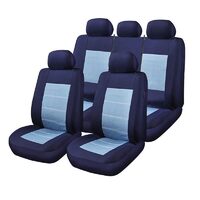 Huse Scaune Auto RoGroup Blue Jeans, cu fermoare pentru bancheta rabatabila, 9 Bucati