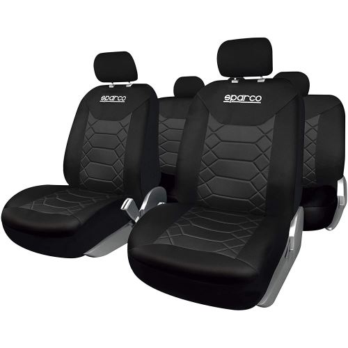 Set Huse Scaune Auto Sparco Sport, negru, 9 bucati