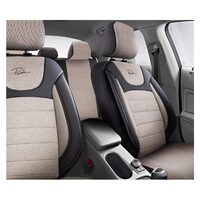 Panda Prestige Autositzbezug-Set, Schwarz-Beige, 11-teilig