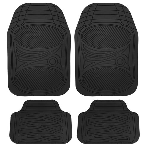 Set covorase auto universale CUSTO POL Space, PVC, ajustabile, negru, 4 bucati