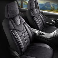 Panda Toronto Car Seat Cover Set - Daihatsu Terios, Alcantara type, with zippers for the folding bench, black, 11 pieces
