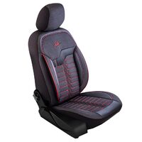 Panda London Car Seat Cover Set - Volvo V60, with zippers for the folding bench, red - black, 11 pieces